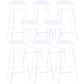 Contemporary Plastic Armless Bar Stool Low Back Bar Height Stool with Metal Frame