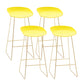 Contemporary Plastic Armless Bar Stool Low Back Bar Height Stool with Metal Frame