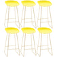 Contemporary Plastic Armless Bar Stool Low Back Bar Height Stool with Metal Frame