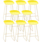 Contemporary Plastic Armless Bar Stool Low Back Bar Height Stool with Metal Frame