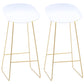 Contemporary Plastic Armless Bar Stool Low Back Bar Height Stool with Metal Frame