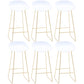 Contemporary Plastic Armless Bar Stool Low Back Bar Height Stool with Metal Frame