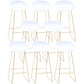 Contemporary Plastic Armless Bar Stool Low Back Bar Height Stool with Metal Frame