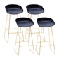 Contemporary Plastic Armless Bar Stool Low Back Bar Height Stool with Metal Frame