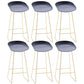 Contemporary Plastic Armless Bar Stool Low Back Bar Height Stool with Metal Frame
