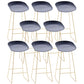 Contemporary Plastic Armless Bar Stool Low Back Bar Height Stool with Metal Frame