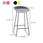 Contemporary Plastic Armless Bar Stool Low Back Bar Height Stool with Metal Frame