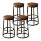Contemporary Solid Wood Counter Stool Backless Bar Stool with Footrest