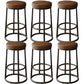 Contemporary Solid Wood Counter Stool Backless Bar Stool with Footrest