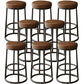 Contemporary Solid Wood Counter Stool Backless Bar Stool with Footrest