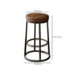 Contemporary Solid Wood Counter Stool Backless Bar Stool with Footrest