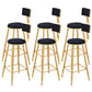 Contemporary Style Velvet Counter Stool Round Low Back Bar Stool with Metal Legs Black 6 Piece Set Clearhalo 'Bar Furniture' 'Bar Stools' 'bar_stools' 'furn' 'furn_bar_stools' 'Furniture' 'Kitchen & Dining Furniture' 6245587