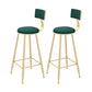 Contemporary Style Velvet Counter Stool Round Low Back Bar Stool with Metal Legs Green 2 Piece Set Clearhalo 'Bar Furniture' 'Bar Stools' 'bar_stools' 'furn' 'furn_bar_stools' 'Furniture' 'Kitchen & Dining Furniture' 6245593