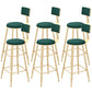 Contemporary Style Velvet Counter Stool Round Low Back Bar Stool with Metal Legs Green 6 Piece Set Clearhalo 'Bar Furniture' 'Bar Stools' 'bar_stools' 'furn' 'furn_bar_stools' 'Furniture' 'Kitchen & Dining Furniture' 6245598