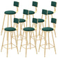 Contemporary Style Velvet Counter Stool Round Low Back Bar Stool with Metal Legs Green 8 Piece Set Clearhalo 'Bar Furniture' 'Bar Stools' 'bar_stools' 'furn' 'furn_bar_stools' 'Furniture' 'Kitchen & Dining Furniture' 6245600