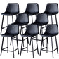Contemporary Faux Leather Counter Stool Bucket Low Back Stool with Metal Legs