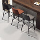 Contemporary Faux Leather Counter Stool Bucket Low Back Stool with Metal Legs