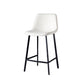 Contemporary Faux Leather Counter Stool Bucket Low Back Stool with Metal Legs