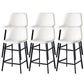 Contemporary Faux Leather Counter Stool Bucket Low Back Stool with Metal Legs