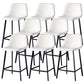 Contemporary Faux Leather Counter Stool Bucket Low Back Stool with Metal Legs