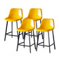 Contemporary Faux Leather Counter Stool Bucket Low Back Stool with Metal Legs