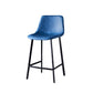 Contemporary Faux Leather Counter Stool Bucket Low Back Stool with Metal Legs