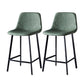 Contemporary Faux Leather Counter Stool Bucket Low Back Stool with Metal Legs