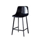 Contemporary Faux Leather Counter Stool Bucket Low Back Stool with Metal Legs