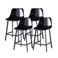 Contemporary Faux Leather Counter Stool Bucket Low Back Stool with Metal Legs