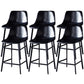 Contemporary Faux Leather Counter Stool Bucket Low Back Stool with Metal Legs