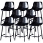 Contemporary Faux Leather Counter Stool Bucket Low Back Stool with Metal Legs