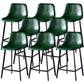 Contemporary Faux Leather Counter Stool Bucket Low Back Stool with Metal Legs