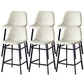 Contemporary Faux Leather Counter Stool Bucket Low Back Stool with Metal Legs