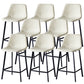 Contemporary Faux Leather Counter Stool Bucket Low Back Stool with Metal Legs