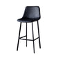 Contemporary Faux Leather Counter Stool Bucket Low Back Stool with Metal Legs