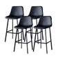 Contemporary Faux Leather Counter Stool Bucket Low Back Stool with Metal Legs