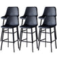 Contemporary Faux Leather Counter Stool Bucket Low Back Stool with Metal Legs
