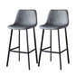 Contemporary Faux Leather Counter Stool Bucket Low Back Stool with Metal Legs