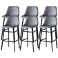 Contemporary Faux Leather Counter Stool Bucket Low Back Stool with Metal Legs