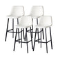 Contemporary Faux Leather Counter Stool Bucket Low Back Stool with Metal Legs