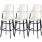 Contemporary Faux Leather Counter Stool Bucket Low Back Stool with Metal Legs