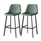Contemporary Faux Leather Counter Stool Bucket Low Back Stool with Metal Legs
