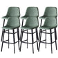 Contemporary Faux Leather Counter Stool Bucket Low Back Stool with Metal Legs