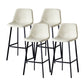 Contemporary Faux Leather Counter Stool Bucket Low Back Stool with Metal Legs