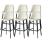 Contemporary Faux Leather Counter Stool Bucket Low Back Stool with Metal Legs