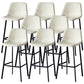 Contemporary Faux Leather Counter Stool Bucket Low Back Stool with Metal Legs