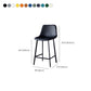 Contemporary Faux Leather Counter Stool Bucket Low Back Stool with Metal Legs