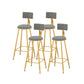 Scandinavian Upholstered Counter Stool Round Bar-height Bar Stool for Indoor Grey 4 Piece Set Clearhalo 'Bar Furniture' 'Bar Stools' 'bar_stools' 'furn' 'furn_bar_stools' 'Furniture' 'Kitchen & Dining Furniture' 6245731