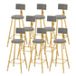 Scandinavian Upholstered Counter Stool Round Bar-height Bar Stool for Indoor Grey 8 Piece Set Clearhalo 'Bar Furniture' 'Bar Stools' 'bar_stools' 'furn' 'furn_bar_stools' 'Furniture' 'Kitchen & Dining Furniture' 6245735