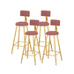 Scandinavian Upholstered Counter Stool Round Bar-height Bar Stool for Indoor Pink 4 Piece Set Clearhalo 'Bar Furniture' 'Bar Stools' 'bar_stools' 'furn' 'furn_bar_stools' 'Furniture' 'Kitchen & Dining Furniture' 6245739